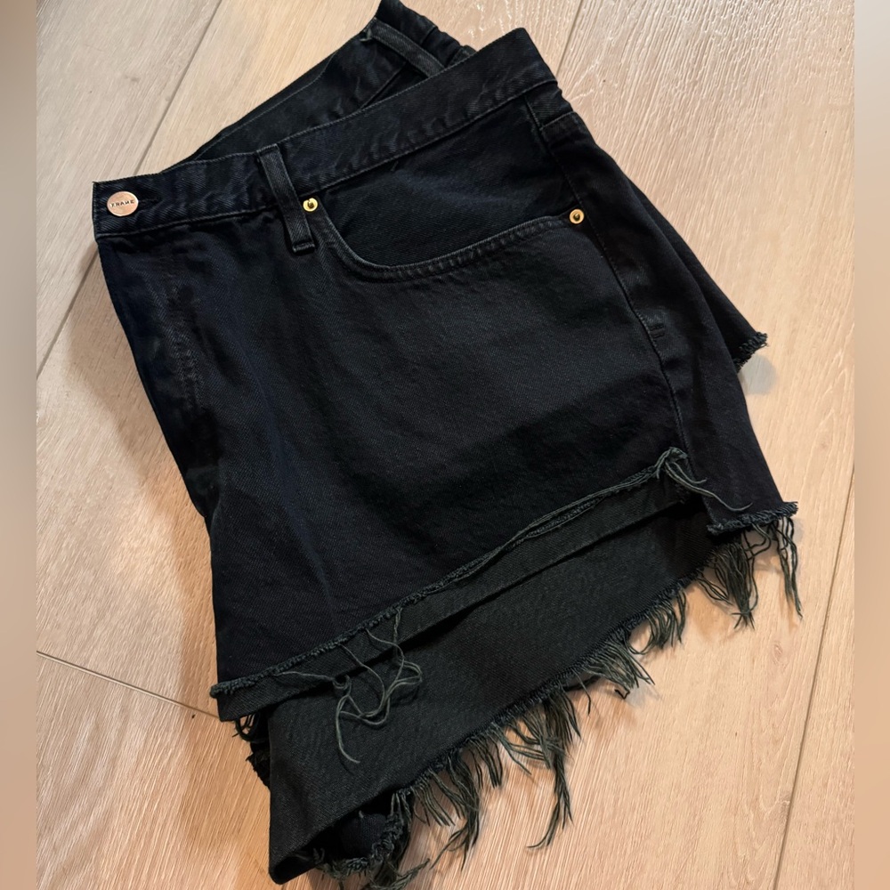 Frame High Rise Denim Shorts